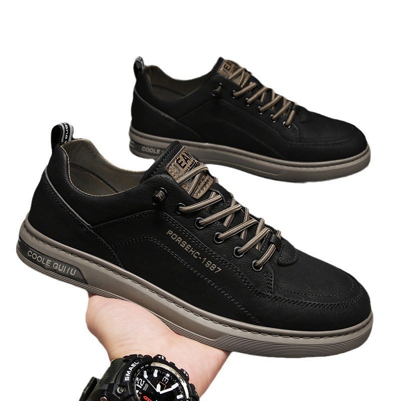 Men's PU Upper Casual Board Shoes, Lightweight Low-top Walking Sneakers, Non-slip Wear-resistant Daily Footwear for Outdoor & Street Wear - Image 5