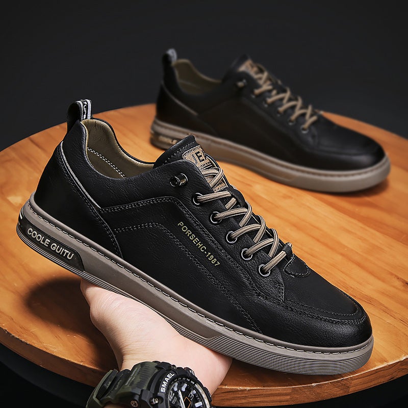 Men's PU Upper Casual Board Shoes, Lightweight Low-top Walking Sneakers, Non-slip Wear-resistant Daily Footwear for Outdoor & Street Wear - Image 4