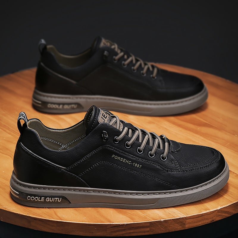 Men's PU Upper Casual Board Shoes, Lightweight Low-top Walking Sneakers, Non-slip Wear-resistant Daily Footwear for Outdoor & Street Wear - Image 3