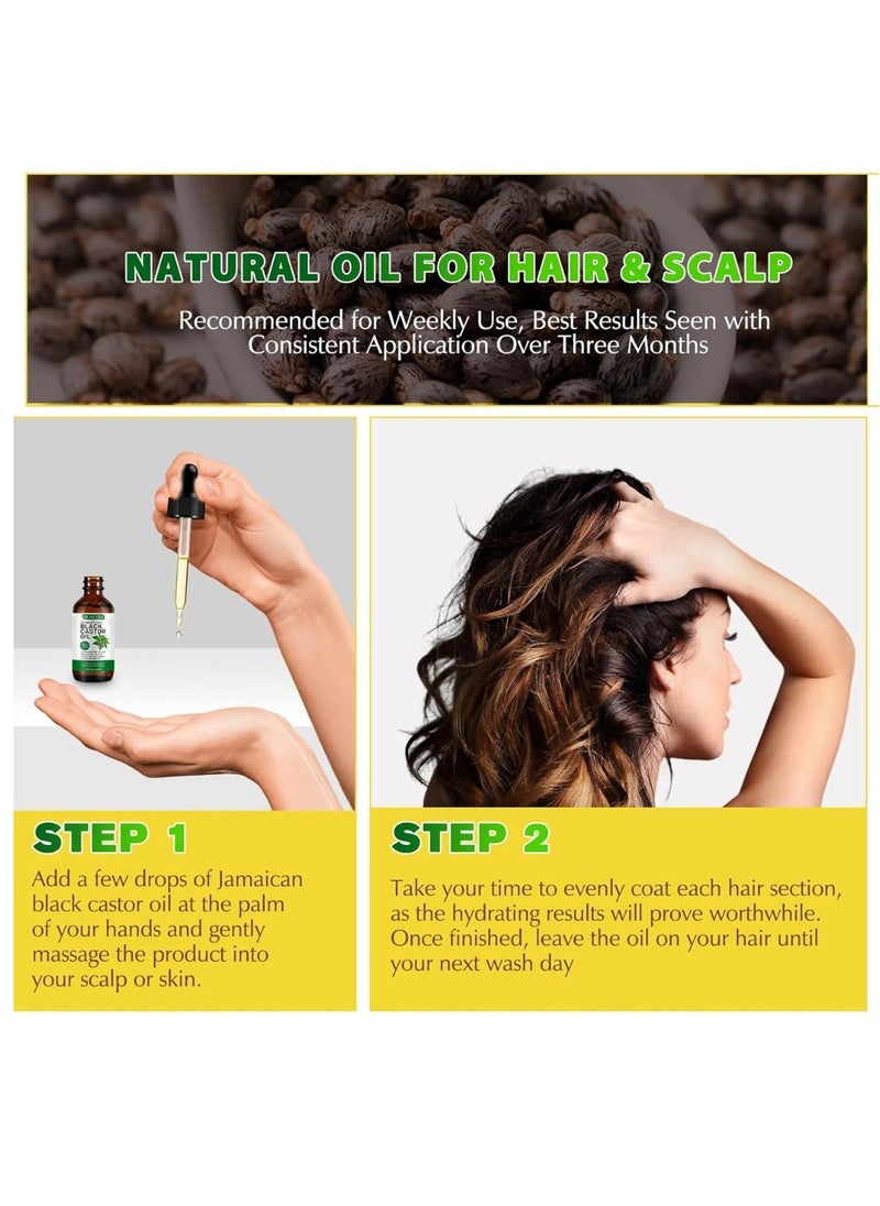 HUALIJIA - 60ml Jamaican Black Castor Oil for Hair 100% Pure Cold Pressed Stimulate Growth for Hair Eyelashes Eyebrows Nails Skin Moisturizer Hair Oil and Body Oil Moisturizing Massage Oil - Image 1