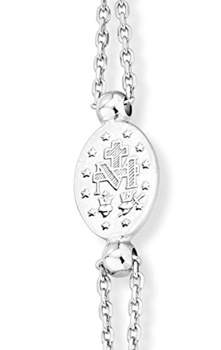 Miabella 925 Sterling Silver Italian Natural Black Spinel Rosary Cross Charm Bead Bracelet for Women, Adjustable Link Chain, Handmade in Italy (Length 6 to 7 Inch) - Image 3