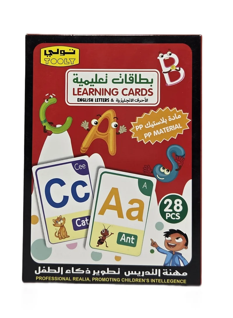 TOOLY Kids Educational English Letters Learning Flash Cards Set – Durable PP Material, 28 Pieces