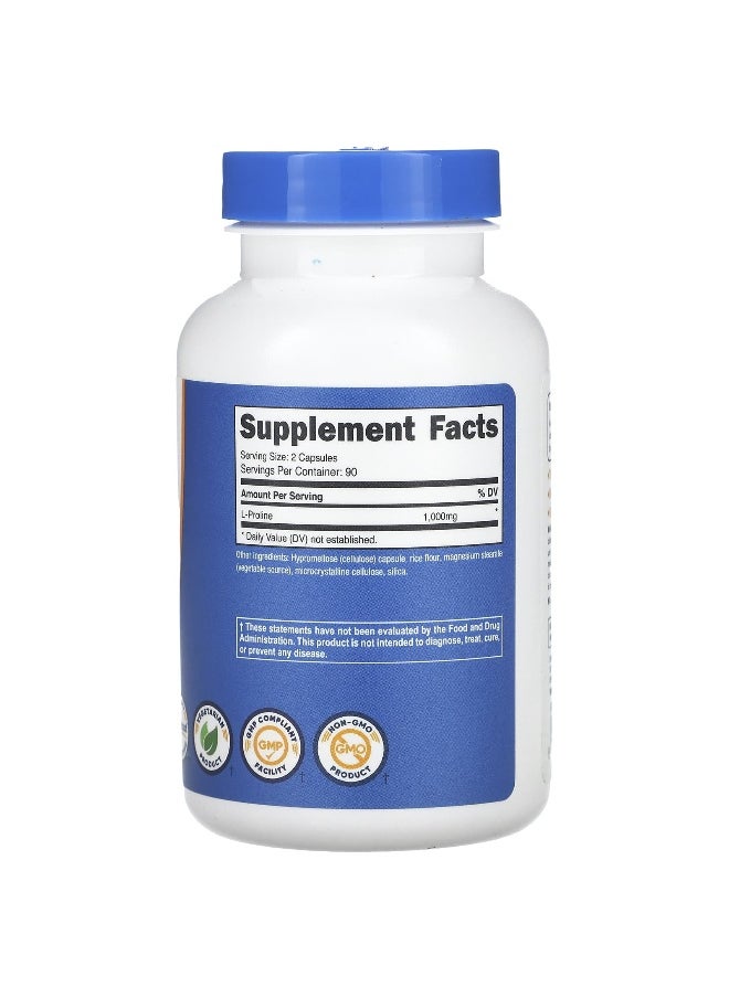 Nutricost Nutricost, L-Proline, 1,000 mg, 180 Capsules (500 mg per Capsule)  - Image 2