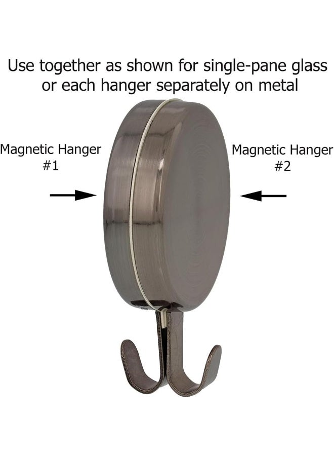 Haute Decor Attract Magnetic Wreath Hanger Brushed Nickel  Set of 2 Magnets  for 2 Metal DoorsSurfaces or 1 SinglePane Glass DoorWindow  Holds up to 10lbs - Image 3