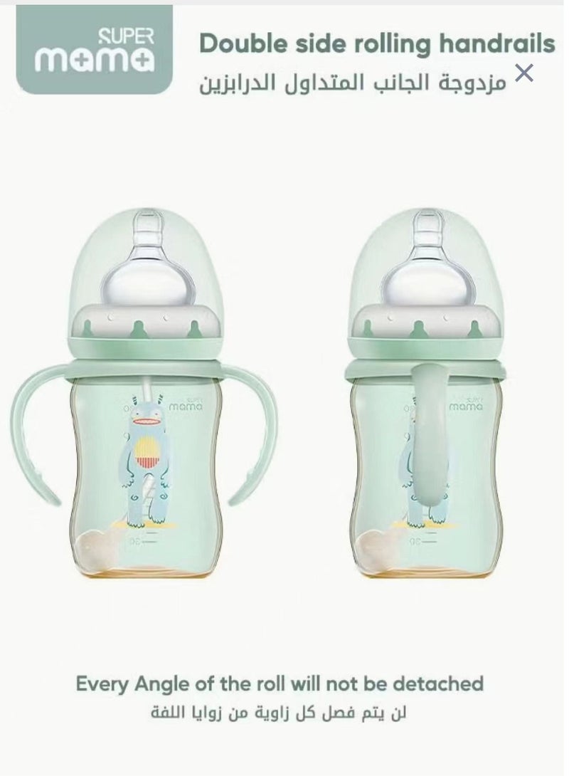 سوبر ماما PPSU سيليكون الحلمة مع مقبض زجاجة الرضاعة - Image 1