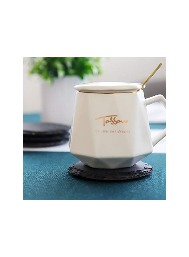 The Bros Slate Stone Coasters Set,4 PCS Black Round Cup Coaster,Natural Edge Drinks Stone for Bar Kitchen Home,3.93inch - Image 5