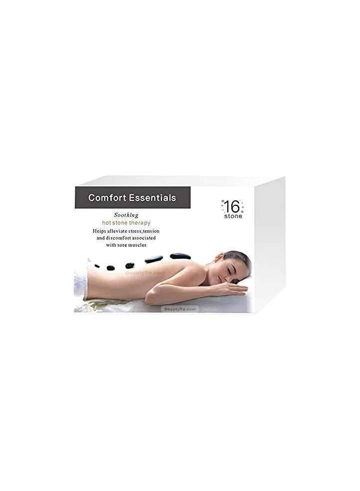 16 Pcs Hot Stones Massage Set Hot Stones for Massage Bianstone Hot Massage Stones Black Smooth Massage Hot Stones Set - Image 4