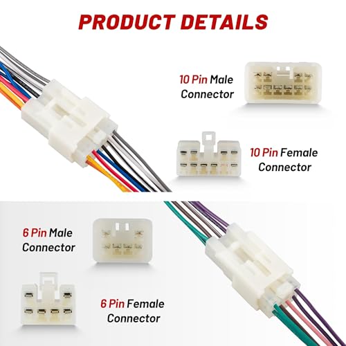 RED WOLF Stereo Harness for 1992-2019 Toyota, 2010-2019 Subaru Aftermarket Radio Wire Harness Female + Male Plug Connector Without JBL System Add Subwoofer Amplifier - Image 5