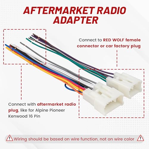 RED WOLF Stereo Harness for 1992-2019 Toyota, 2010-2019 Subaru Aftermarket Radio Wire Harness Female + Male Plug Connector Without JBL System Add Subwoofer Amplifier - Image 3
