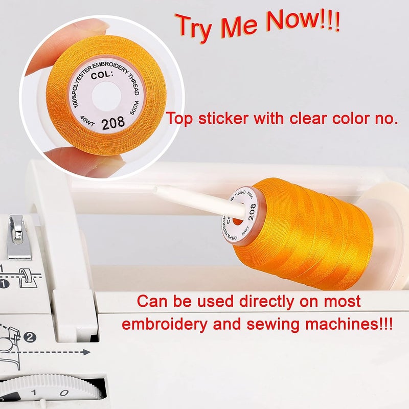 New brothread 40 Spools Polyester Machine Embroidery Thread Kit 500M Colors Compatible with Brother Colors - Image 4