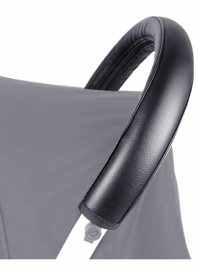 Excefore واقي مقبض عربة الأطفال، غطاء واقٍ من جلد البولي يوريثان، غطاء مقبض عربة الأطفال العالمي مع إغلاق بسحاب، مقاوم للماء، مضاد للأوساخ، مضاد للتآكل، مضاد للكسر - Image 1