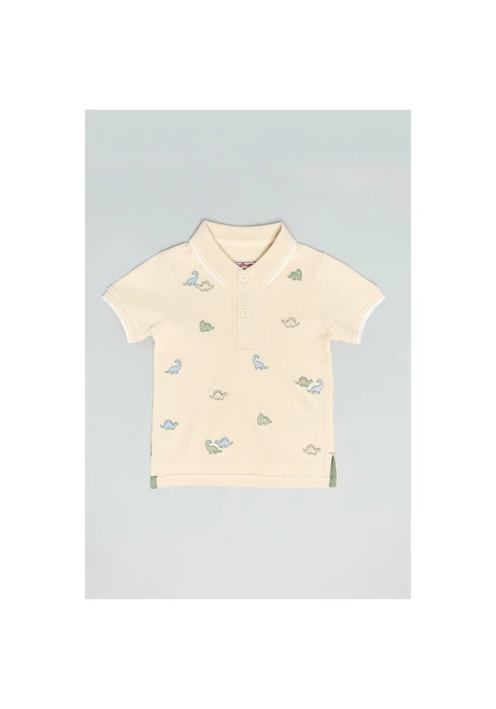أر أند بي Embroidered Polo T-Shirt with Short Sleeves