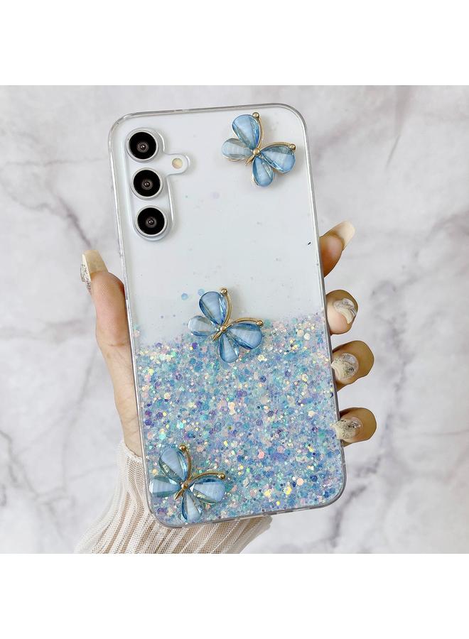 erorex Case For Samsung Galaxy A55 5G Luminous Starry Sky Glitter Butterfly TPU Phone Case - Image 3