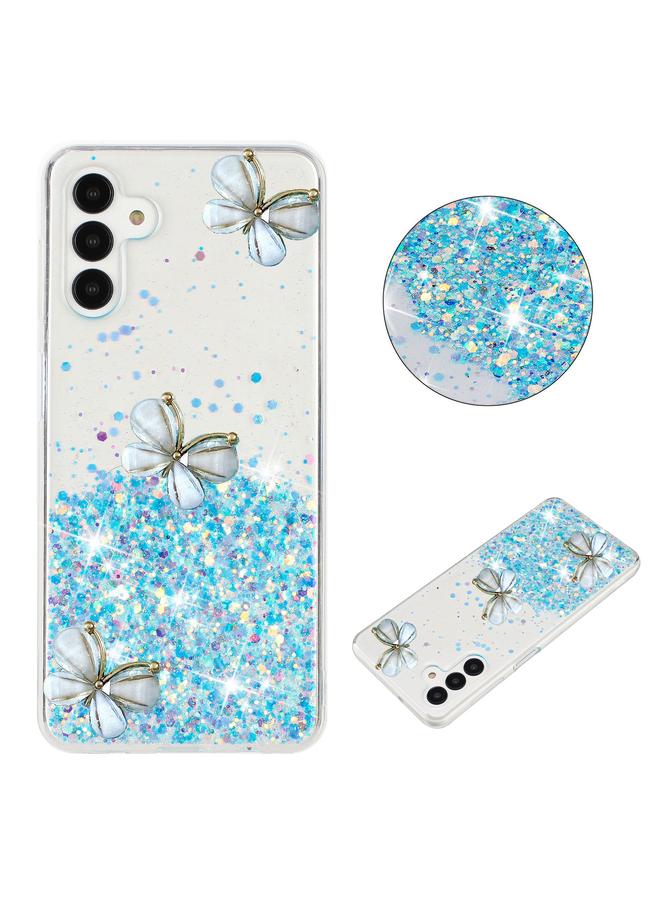 erorex Case For Samsung Galaxy A55 5G Luminous Starry Sky Glitter Butterfly TPU Phone Case - Image 1