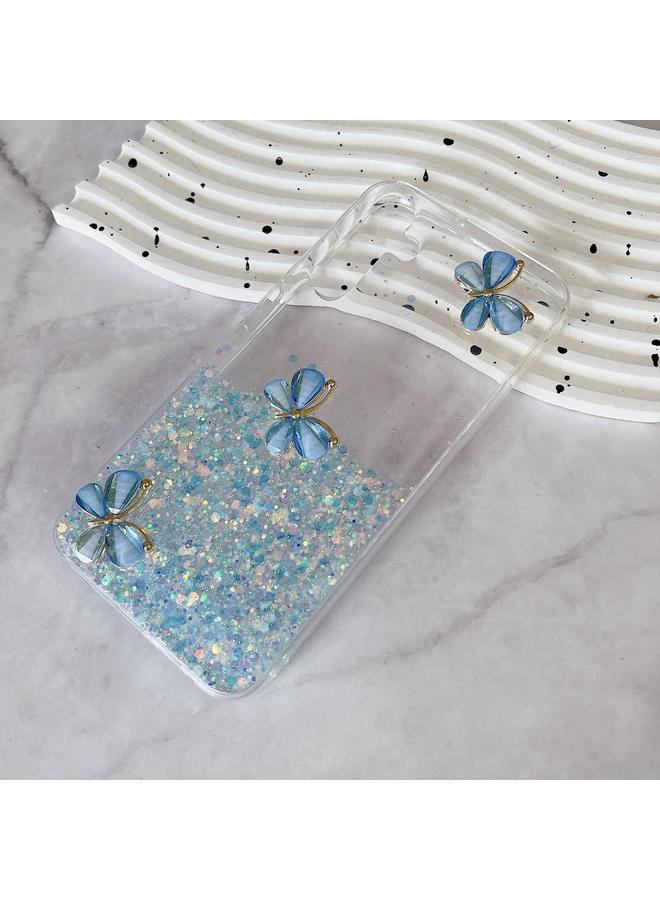erorex Case For Samsung Galaxy A55 5G Luminous Starry Sky Glitter Butterfly TPU Phone Case - Image 2