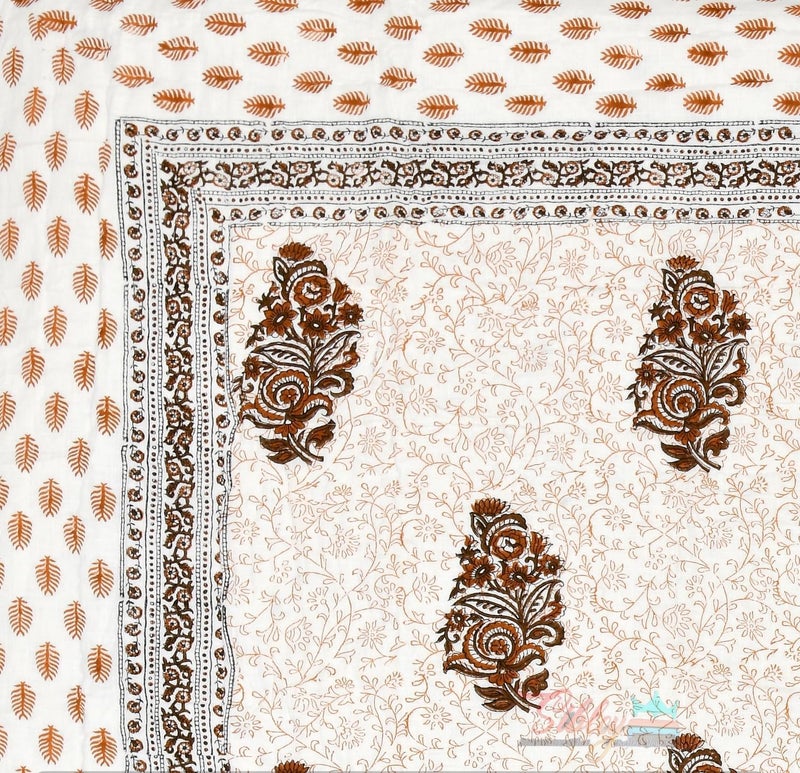 LOARSHY Cotton Hand Block Printed Razai King Size Lightweight Rajai/Blankets/Quilts - Brown (Size 90X108 INCHES) - Image 4