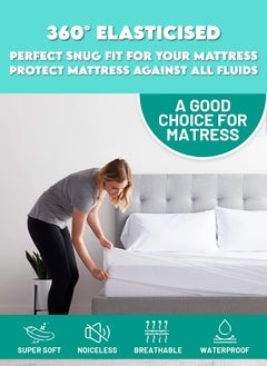 Blueberry Waterproof Super Mattress Protector Terry Towelling 200X200+30cm  - Image 4