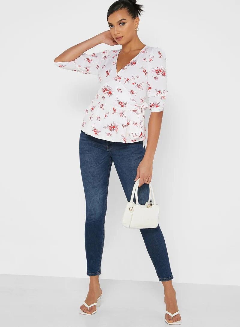 Ginger Printed Wrap Top