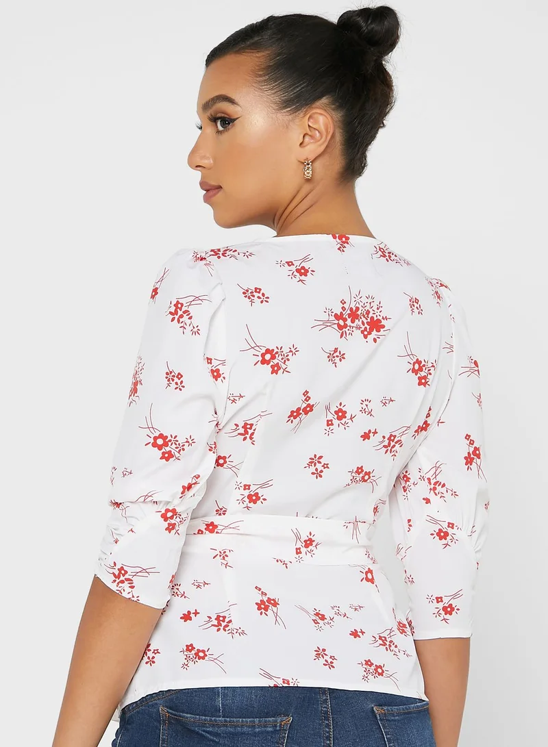 Ginger Printed Wrap Top