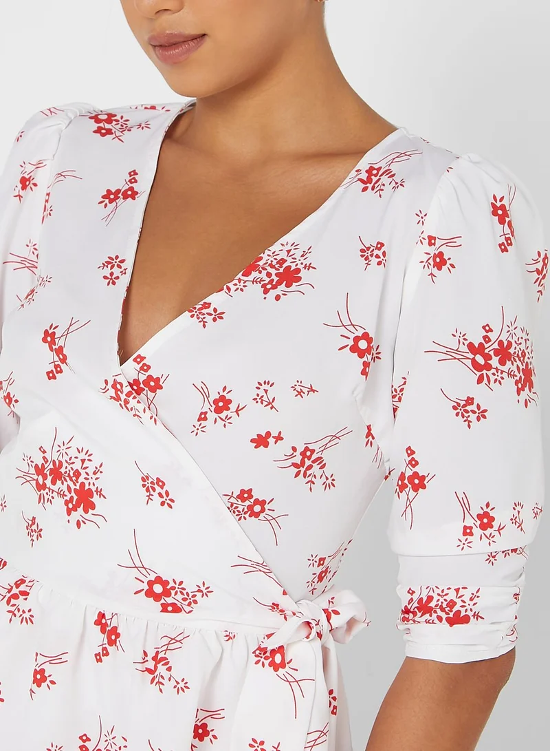 Ginger Printed Wrap Top
