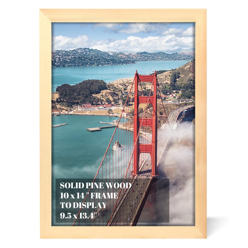Soniuong 10x14 inch Wood Picture Frames for Wall Hanging Diamond Painting Frames Rectangle Baby Scan Picture Frame for Family Walls Decoration Anniversary Wedding Christmas Halloween Shower Certificate - Image 1