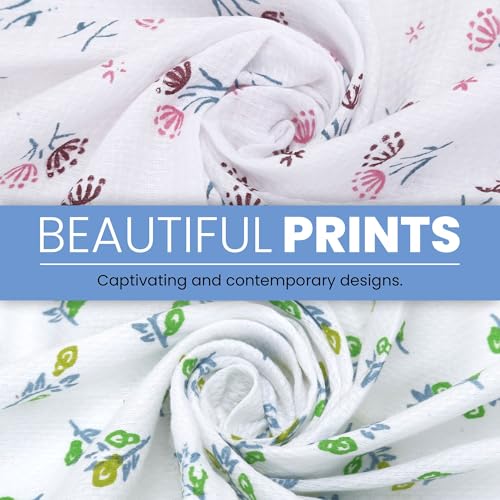 ZAHYA 100% Cotton Floral Bath Towels – Large Size, Set of 2, Super Soft, Quick Dry, Lightweight, Absorbent, Stitched Border - Image 5