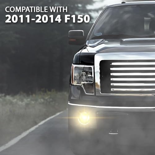 GPLUS G-PLUS Fog Light w/Bulb Compatible with Ford F150 2011-2014/Fit Lincoln Mark LT 2011-2014 Front Bumper Fog Lamp Clear Lens faros antiniebla FO2592229 BL3Z15200A Left or Right Side - Image 2