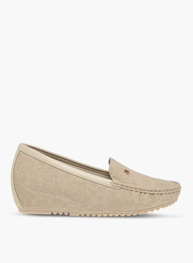Flora Bella By Shoexpress Women Floral Textured Slip-On Comfort Loafers with Wedge Heels