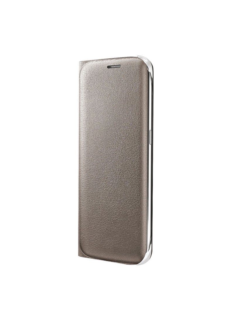 For Samsung Galaxy A8 Plus (2018) Leather View Flip Case , Without Sensor , Card Slot and Full Protection Cover Compatible With Samsung Galaxy A8 Plus (2018) (6.0") (Gold)  - Image 2
