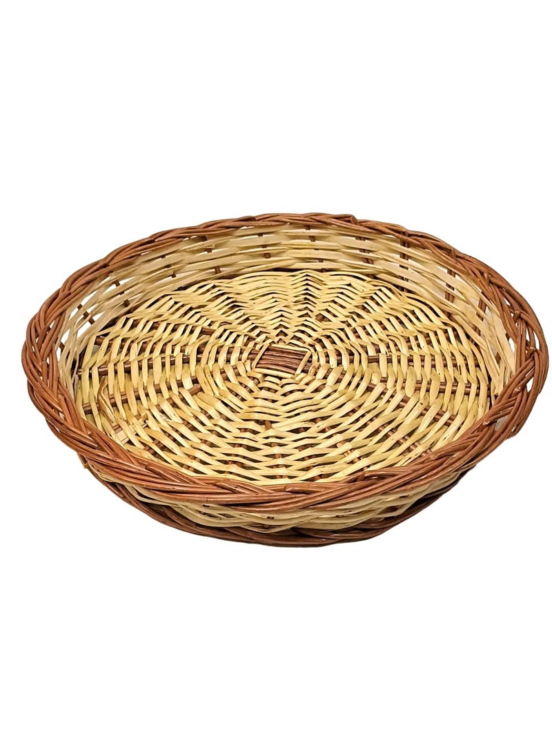 Generic INDIANA CRAFTS Round Cane Bamboo Wicker baskets, Storage Baskets, Shelf Baskets, Multipurpose Baskets for Kitchen (16x16) inches (Medium)  - Image 3