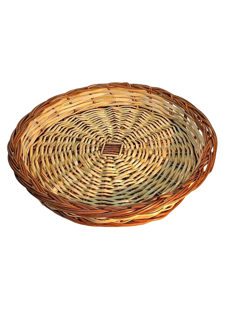 Generic INDIANA CRAFTS Round Cane Bamboo Wicker baskets, Storage Baskets, Shelf Baskets, Multipurpose Baskets for Kitchen (16x16) inches (Medium)  - Image 4