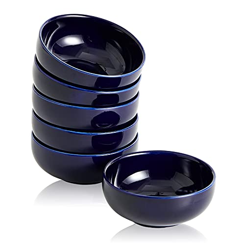 Swuut Ceramic Pinch Bowls,2.7 oz Mini Prep Dip Bowl Set,Small Dipping Salsa Charcuterie Soy Sauce Side Dish for Sushi,Set of 6(Blue) - Image 1