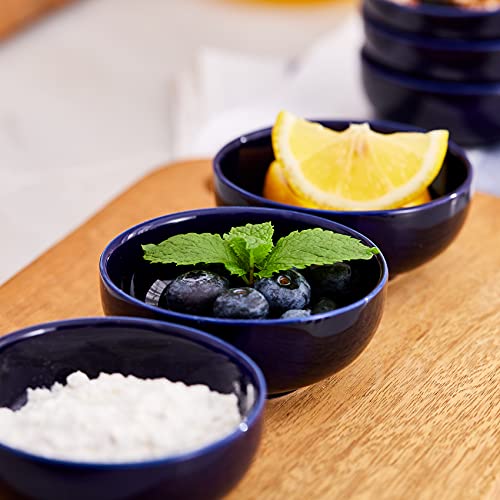 Swuut Ceramic Pinch Bowls,2.7 oz Mini Prep Dip Bowl Set,Small Dipping Salsa Charcuterie Soy Sauce Side Dish for Sushi,Set of 6(Blue) - Image 5