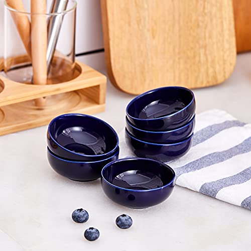 Swuut Ceramic Pinch Bowls,2.7 oz Mini Prep Dip Bowl Set,Small Dipping Salsa Charcuterie Soy Sauce Side Dish for Sushi,Set of 6(Blue) - Image 2