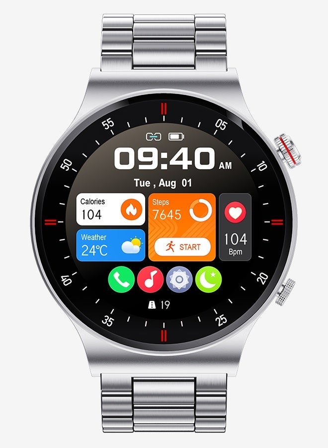 LIGE Top Brand Fashion Premium Smartwatch 1.39-Inch HD Screen 360*360px ,Multiple Sports Modes ,Online Wireless Calling ,Sleep Monitoring ,IP67 Waterproof Stainless Steel 290mAh Large Battery Capacity Mens Wristwatches Gifts Silver - Image 2