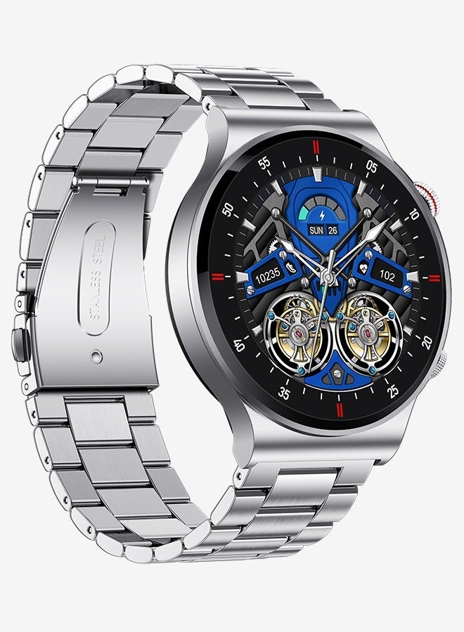 LIGE Top Brand Fashion Premium Smartwatch 1.39-Inch HD Screen 360*360px ,Multiple Sports Modes ,Online Wireless Calling ,Sleep Monitoring ,IP67 Waterproof Stainless Steel 290mAh Large Battery Capacity Mens Wristwatches Gifts Silver - Image 3