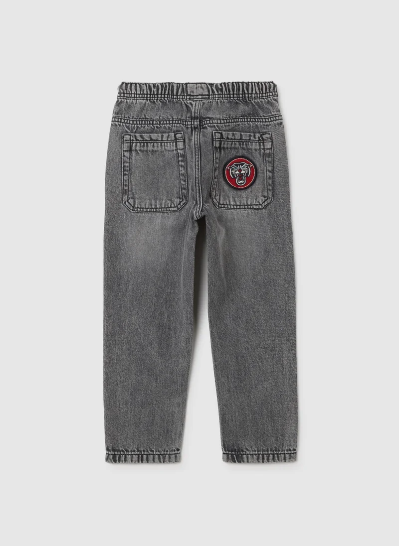 Ovs OVS Children'S Grey Cotton Blend Jeans With Regular Fit