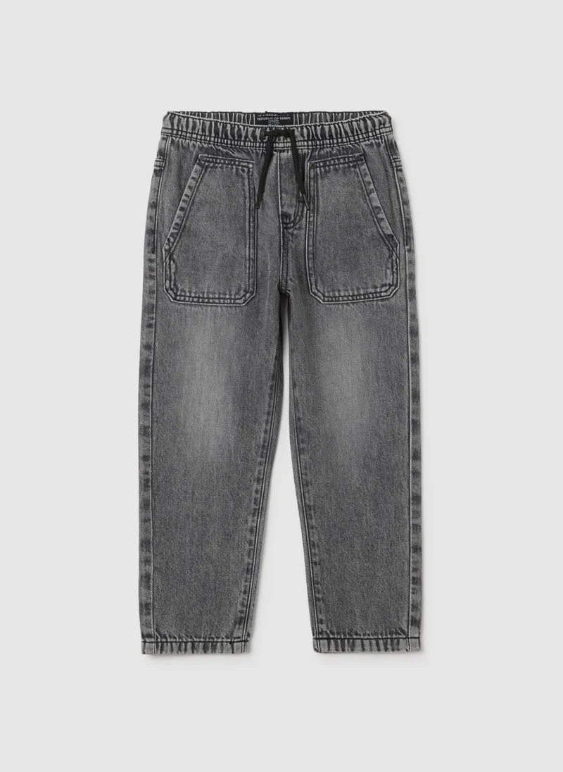 Ovs OVS Children'S Grey Cotton Blend Jeans With Regular Fit