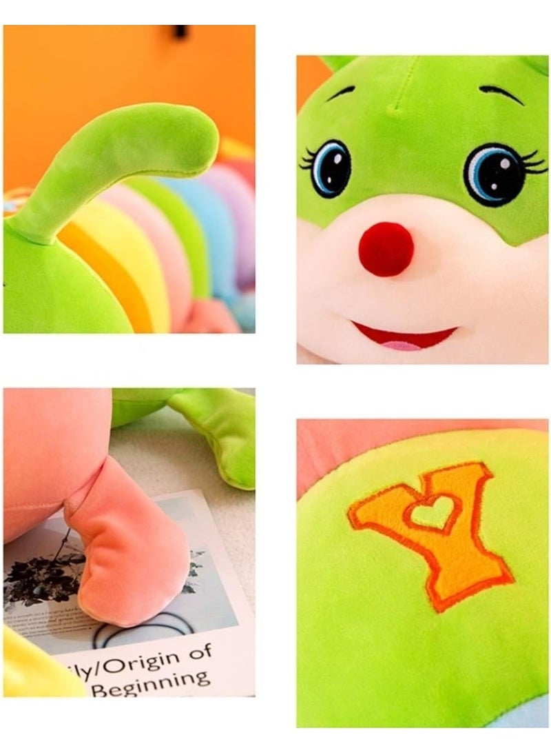 رالي دمية يرقة كاتربيلر محشوة كبيرة – لعبة قطيفة عملاقة متعددة الألوان وسادة عناق ناعمة للأطفال والكبار - Image 3