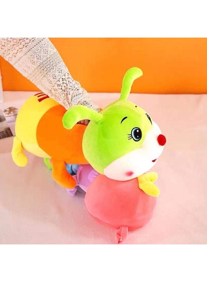 رالي دمية يرقة كاتربيلر محشوة كبيرة – لعبة قطيفة عملاقة متعددة الألوان وسادة عناق ناعمة للأطفال والكبار - Image 2