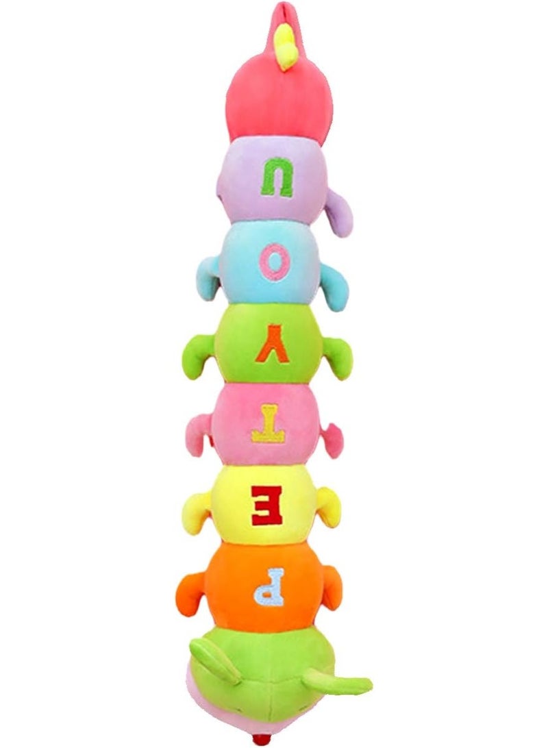 رالي دمية يرقة كاتربيلر محشوة كبيرة – لعبة قطيفة عملاقة متعددة الألوان وسادة عناق ناعمة للأطفال والكبار - Image 4