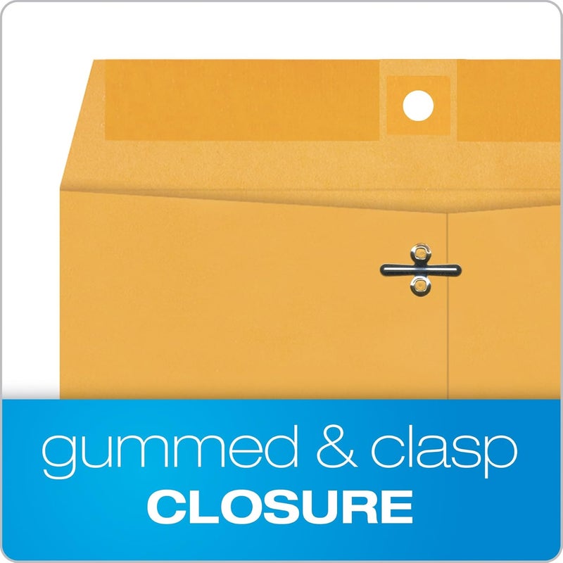 Quality Park 9 x 12 Clasp Envelopes, Clasp and Gummed Closures for Storing or Mailing, Extra Heavy-Duty 32 lb Kraft Paper, 100 per Box (QUA37790) - Image 3