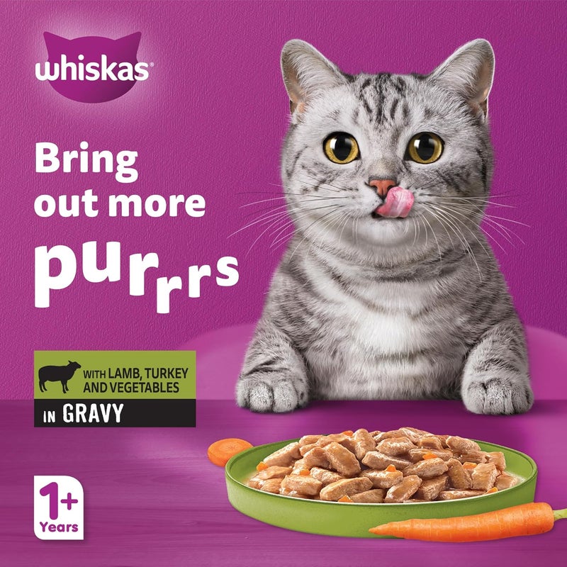 Whiskas Wide use selected material Tasty Mince Lamb, Turkey and Vegetables in Gravy Cat Food, 400 gm Flexible anti-break - Image 2