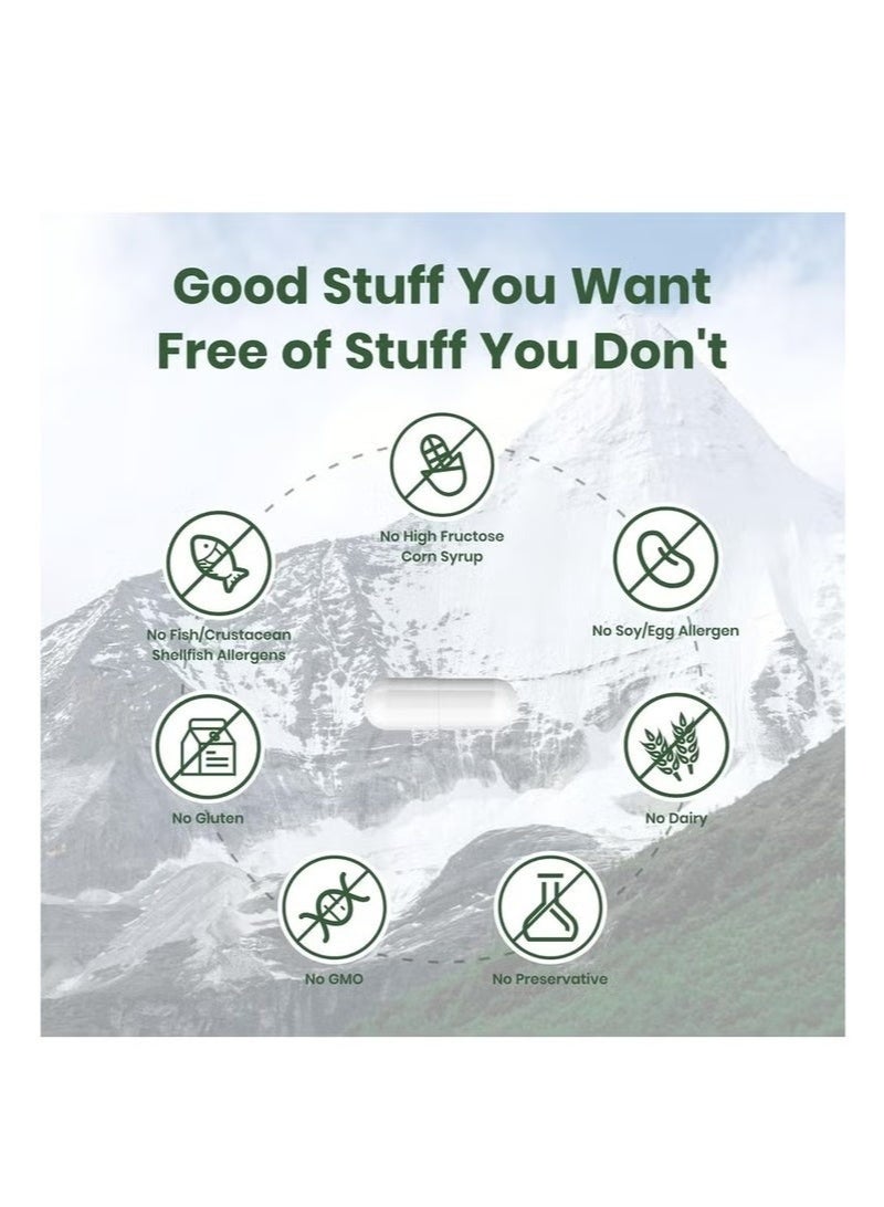 فلينو شيلاجيت للرجال للنساء، شيلاجيت مع حمض الفولفيك الطبيعي والأرجينين، شيلاجيت الهيمالايا لمزيد من الطاقة، القدرة على التحمل ودعم المناعة، غير معدل وراثيا، صنع في الولايات المتحدة الأمريكية، 60 كبسولات، - Image 4