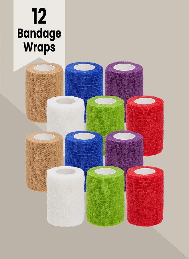 Juvale Stretch Vet Wrap - Self-Adherent Pet First Aid Tape - Secure Ankle Wrap & Wrist Support - Athletic Tape for Sports Use - Pack of 12, 2 in x 6 yd, 6 Colors - Image 4