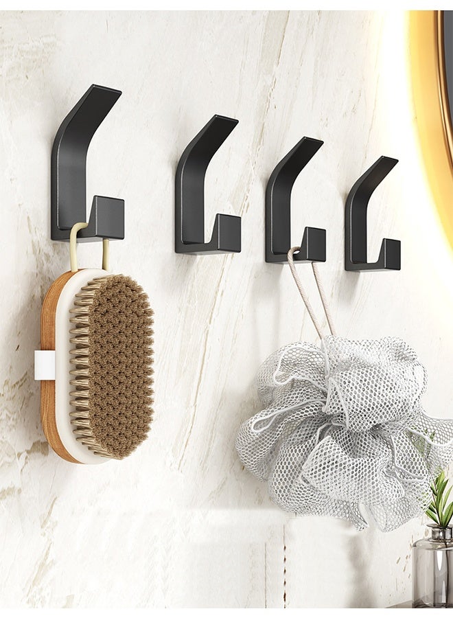 5 Pack Wall Hooks for Coat and Towel, Adhesive Door Hanger Stick on, Towel Hooks For Bathrooms,Shower Hooks for Wall,Door Hooks Hanging Towel, Kitchen Hook (Black) - Image 5