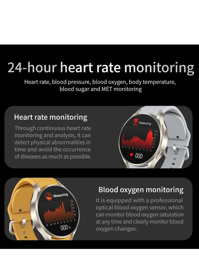 GULFLINK M10 smart watch 1.39 inch TFT Round Screen Heart Rate Fitness Tracker Blood Pressure Monitor Wireless charging smartwatch- Silver - Image 5