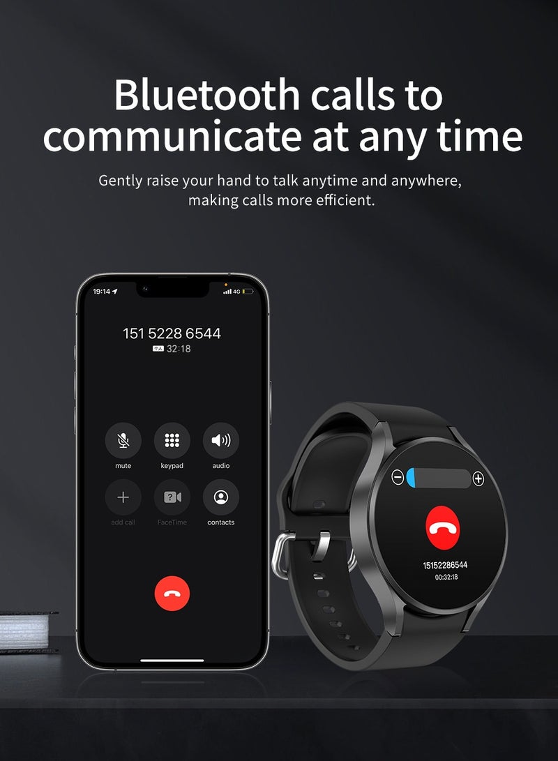 GULFLINK M10 smart watch 1.39 inch TFT Round Screen Heart Rate Fitness Tracker Blood Pressure Monitor Wireless charging smartwatch- Silver - Image 3
