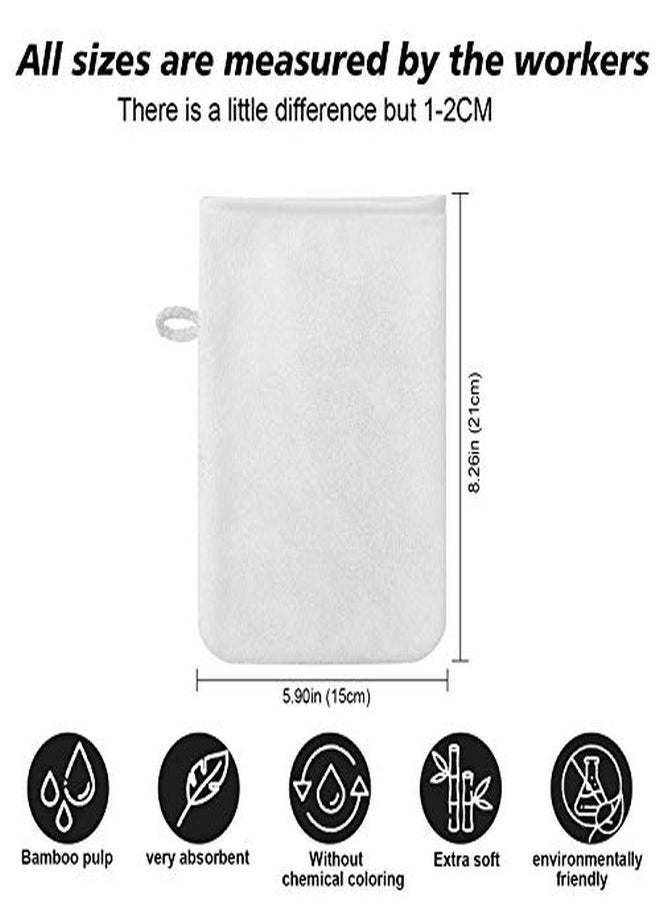 Phogary - 10 Pack Microfiber Body Wash Mitts, Soft Face Mitten, Bath Spa Cloth, Reusable Makeup Remover Mitt Gloves, European Style Wash Cloth,6×8Inch, White And Grey - Image 1