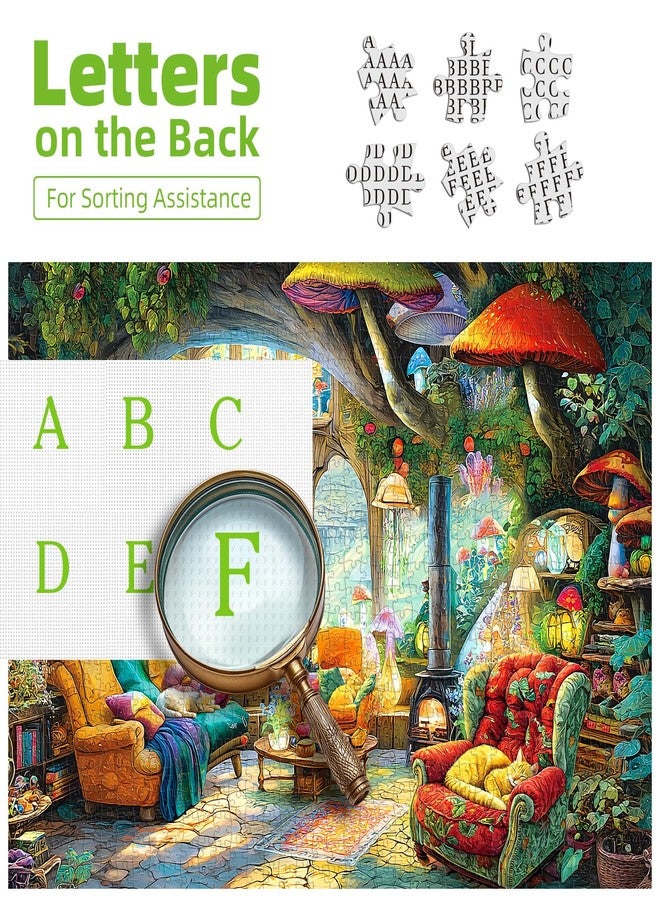 Blueforest Fantasy Mushroom Living 1000 Piece Puzzle for Adults, Fun Puzzles for Adults 1000 Pieces with HD Print & Poster, 27.5 * 19.7 in Dust Free, for Gifts Halloween Christmas Family Games Lovers - Image 3